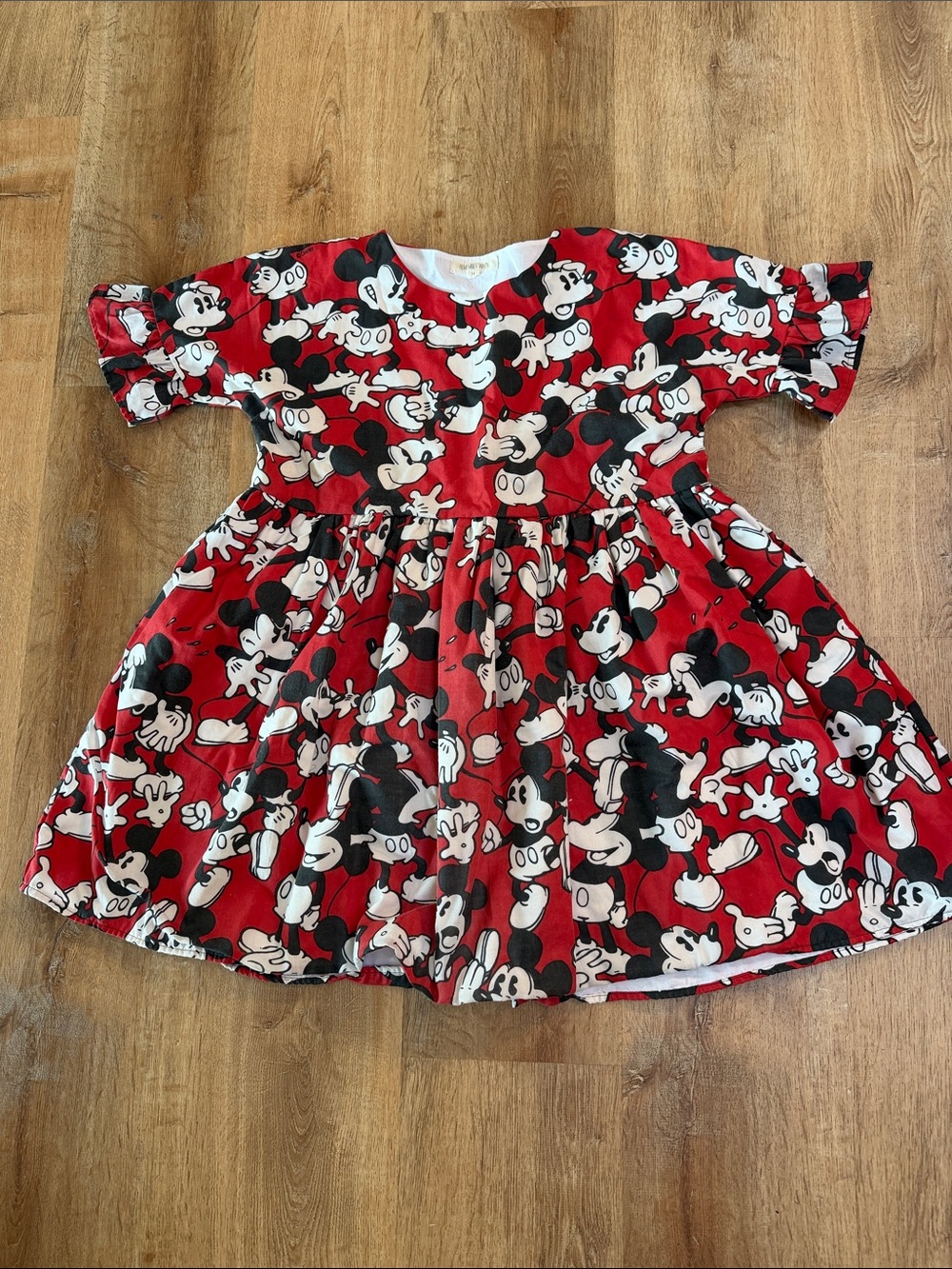 Disney Red Mickey Mouse Print Mini Dress